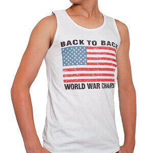 Back To Back World War Champs Champions USA Flag Men's Tank Top S-3XL WHITE
